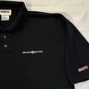 🏈🏀ESPN Sports Center Black Polo, New w/o tags, 100% preshrunk cotton. Great gift